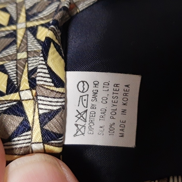 Yellow and Brown Geometric Polyester Tie 55 x 4 - Picture 3 of 5